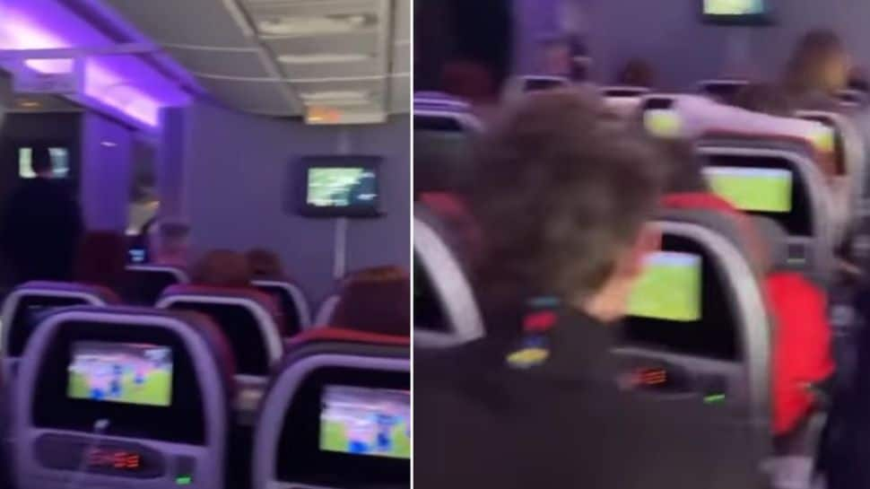 Football fans watch FIFA World Cup 2022 match 40,000 feet in air: Viral Video