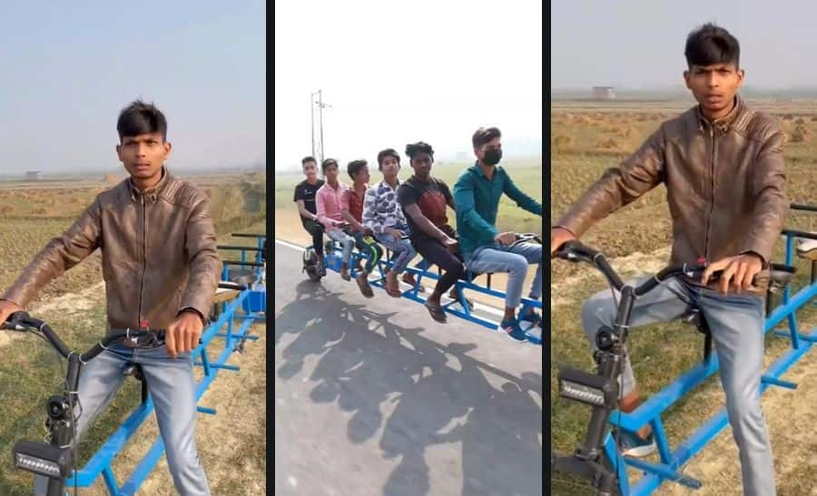 Anand Mahindra shares video of desi six-seater EV bike; Netizens hail India&#039;s &#039;Power of Jugaad&#039; -- Watch video here