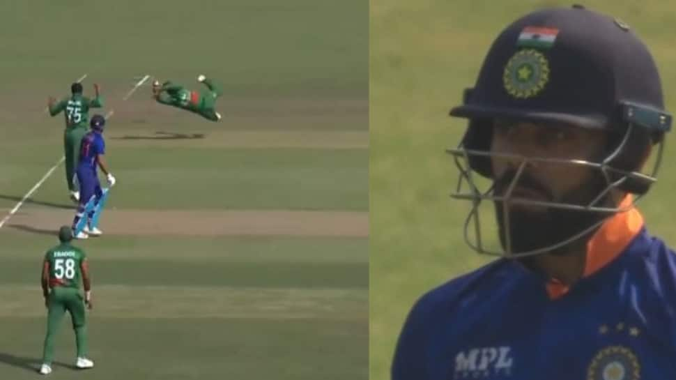 WATCH: Virat Kohli STUNNED by Litton Das&#039; UNBELIEVABLE catch to dismiss him in 1st IND vs BAN ODI