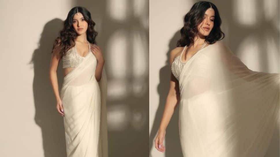 Shanaya looks ethereal in white saree