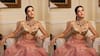 Shanaya Kapoor looks stunning in golden blouse and pink skirt