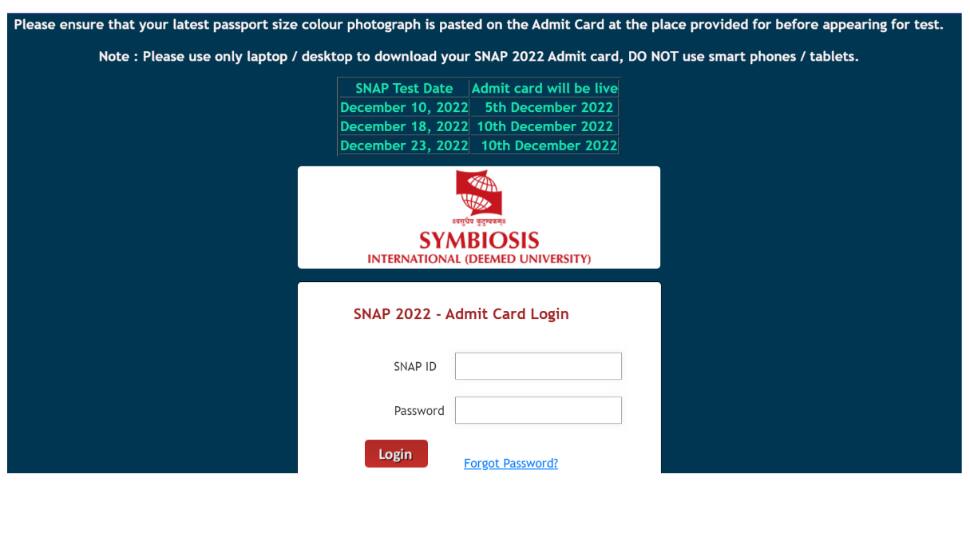 SNAP 2022 admit card RELEASED for December 10 exam at snaptest.org- Direct link to download here - Vimarsana News