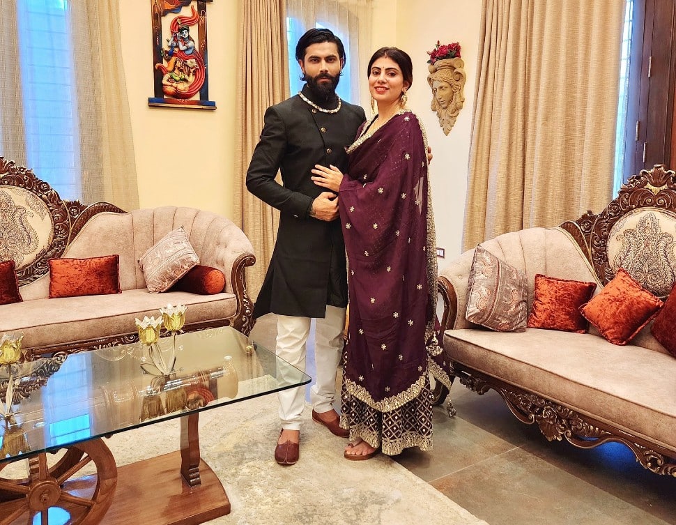 Ravindra Jadeja got married to Rivaba back in 2016. Rivaba Jadeja is the BJP's candidate from the North Jamnagar seat in the current Gujarat elections. (Source: Twitter)