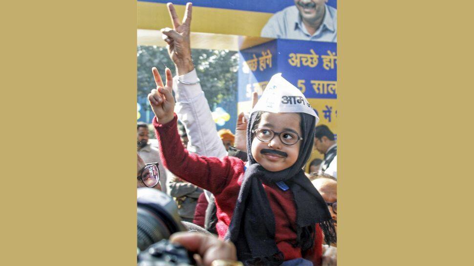 MCD Elections 2022: Child dressed up like Delhi CM Arvind Kejriwal