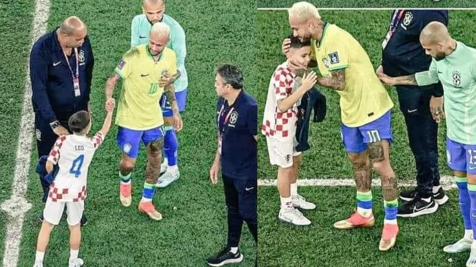 WATCH: Croatia player Ivan Perisic&#039;s son CONSOLES teary-eyed Neymar after Brazil CRASHED out of FIFA World Cup
