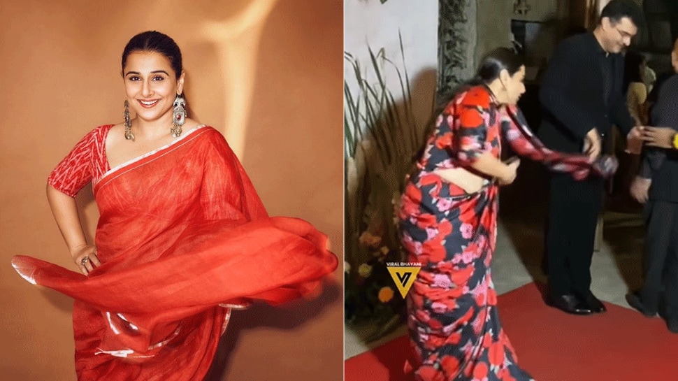 Viral video: Vidya Balan suffers oops moment after man pulls her saree,  lands in unexpected situation | People News | Zee News
