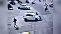 Breaking News: Driver's hooliganism in Indore, dragged the constable on the bonnet.