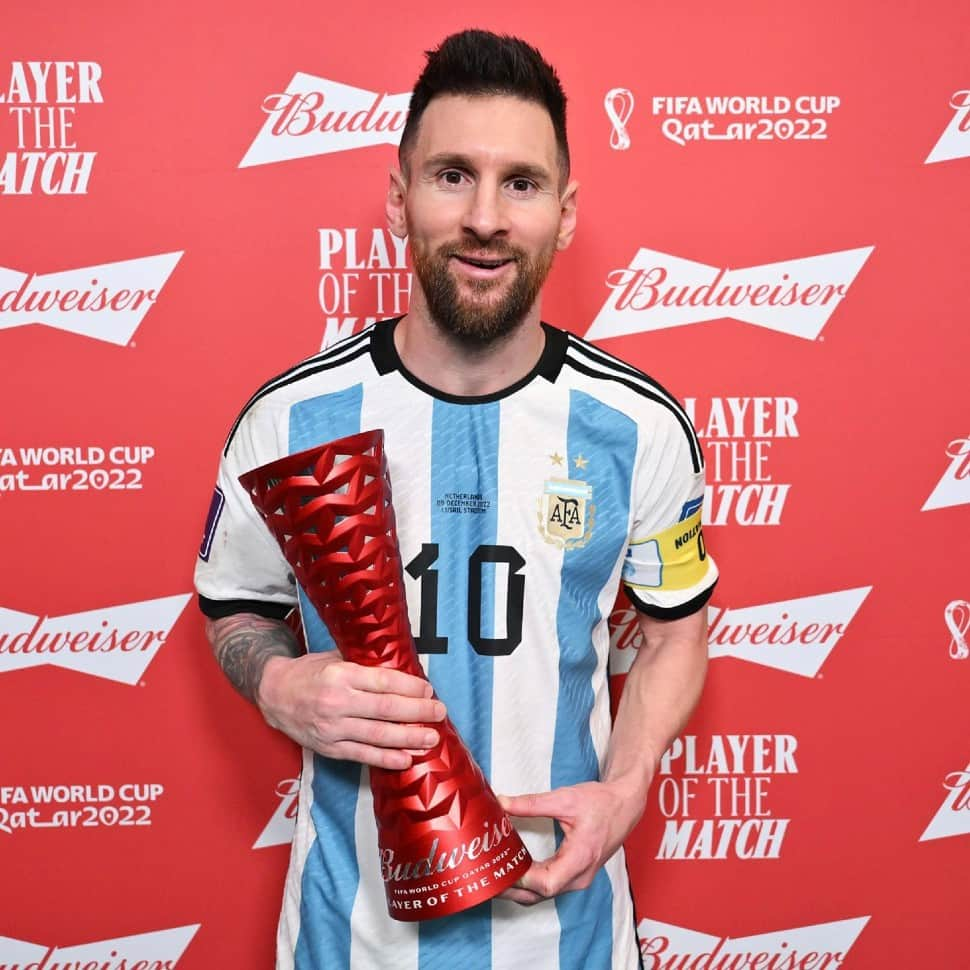 Lionel Messi became the first player in World Cup history to both score and assist in four separate matches in the competition since records began in 1966. (Source: Twitter)