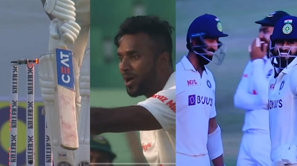 Players SHOCKED: Shreyas Iyer stays NOT OUT despite getting clean bowled due to &#039;helpful&#039; bails - WATCH