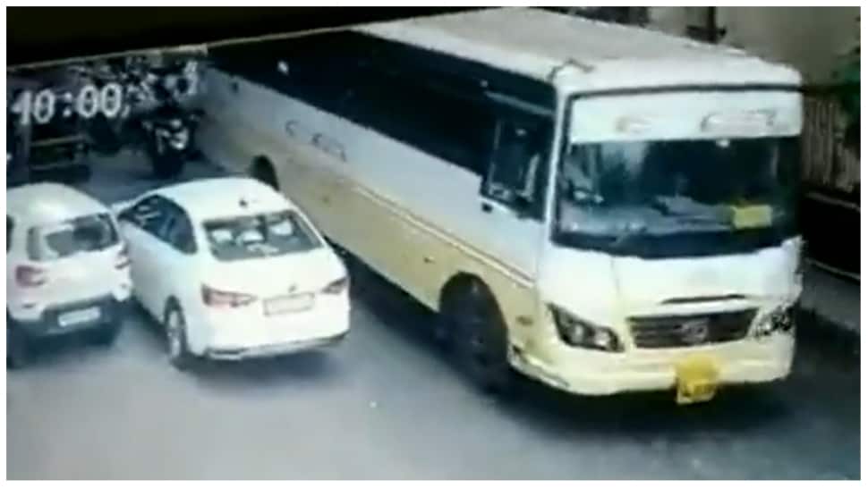 Lucky escape! Elderly man comes under ‘moving’ bus; rescued- WATCH