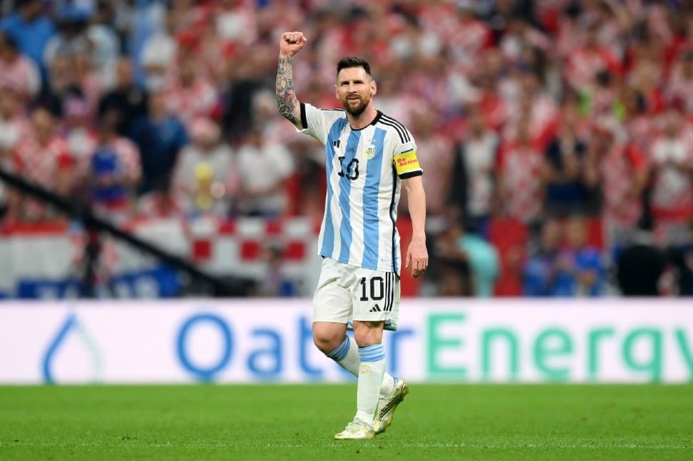 Lionel Messi became the highest goal-scorer for Argentina in World Cup matches with 11 goals. Messi went past Gabriel Batistuta. (Source: Twitter)