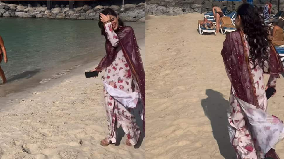 Urfi Javed wears full-sleeves kurta-salwar at beach, ditches her sexy glam look - Watch