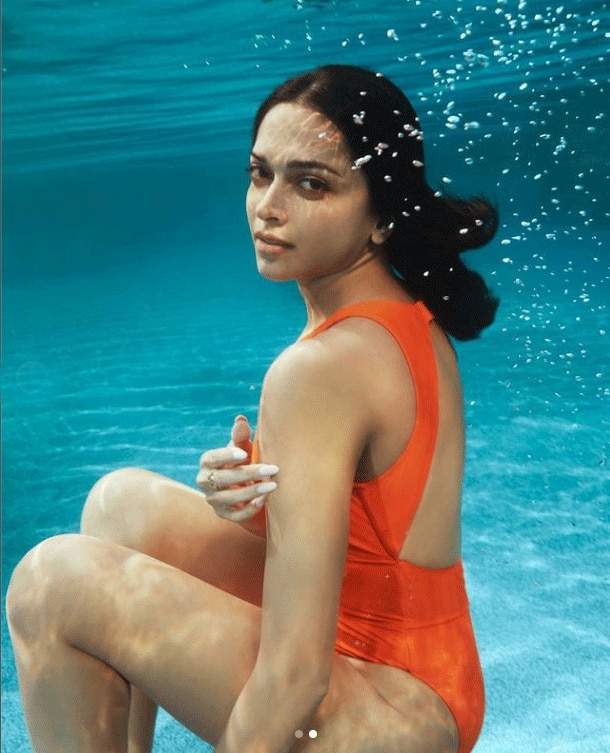 Deepika Padukone in orange bikini 