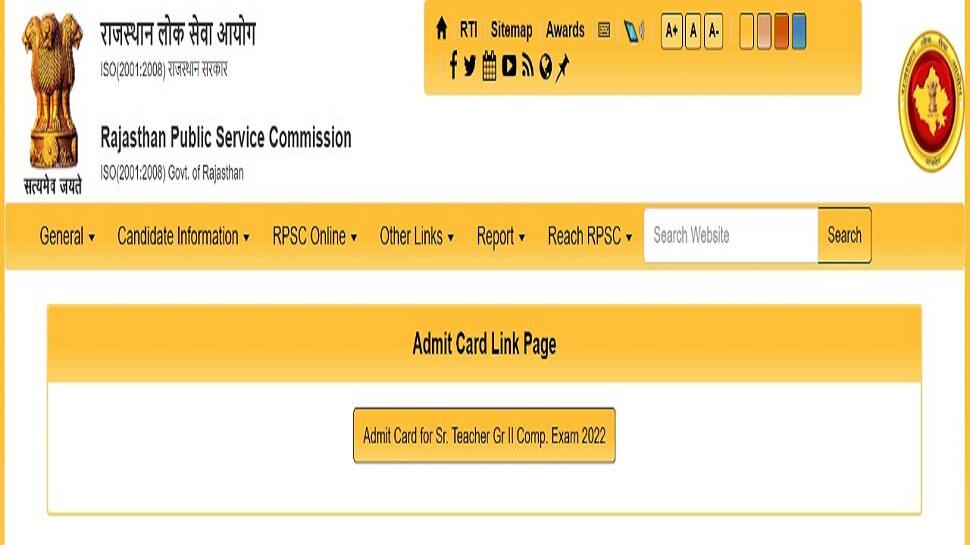 RPSC 2nd Grade Admit Card 2022 for Group A OUT at rpsc.rajasthan.gov.in, DIRECT LINK to download here - Vimarsana News