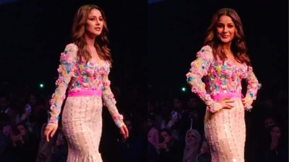 Shehnaaz Gill sizzles in lustrous pink floral gown, turns showstopper for Ken Ferns- Watch 