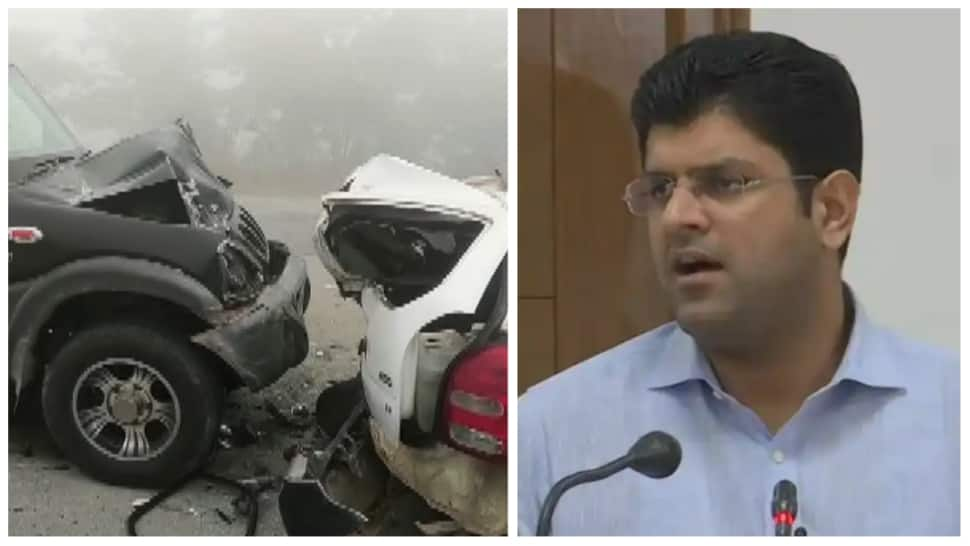 Haryana Dy CM Dushyant Singh Chautala, Minister Anil Vij&#039;s convoy meet with accident due to dense fog