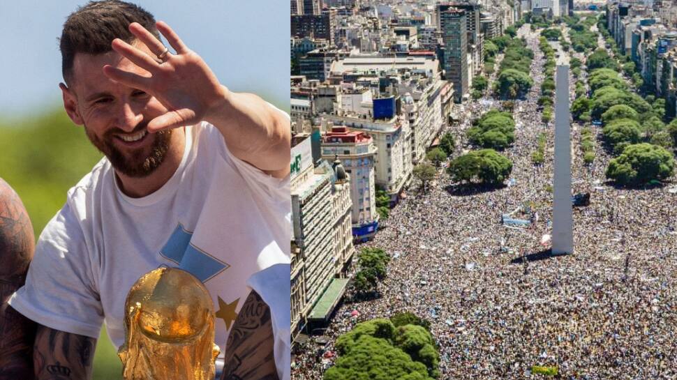 Lionel Messi evacuated by helicopter after 5 million people hit road during Argentina&#039;s team parade - WATCH