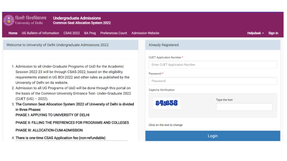 DU Admission 2022: Special Spot Allocation List 2022 for UG Courses RELEASED at du.ac.in- Direct link here