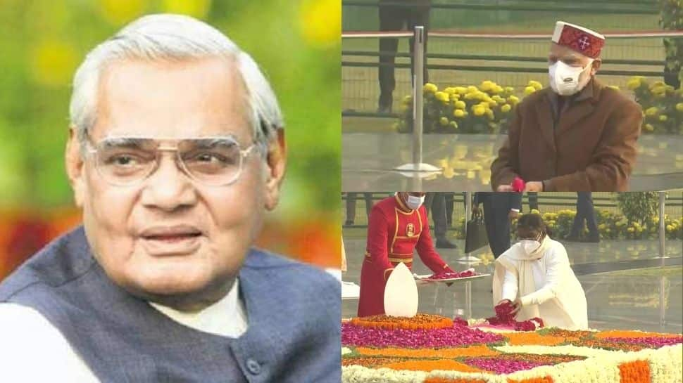 Atal Bihari Vajpayee&#039;s birth anniversary: Prez Murmu, PM Modi pay floral tribute at former PM&#039;s memorial - See pics