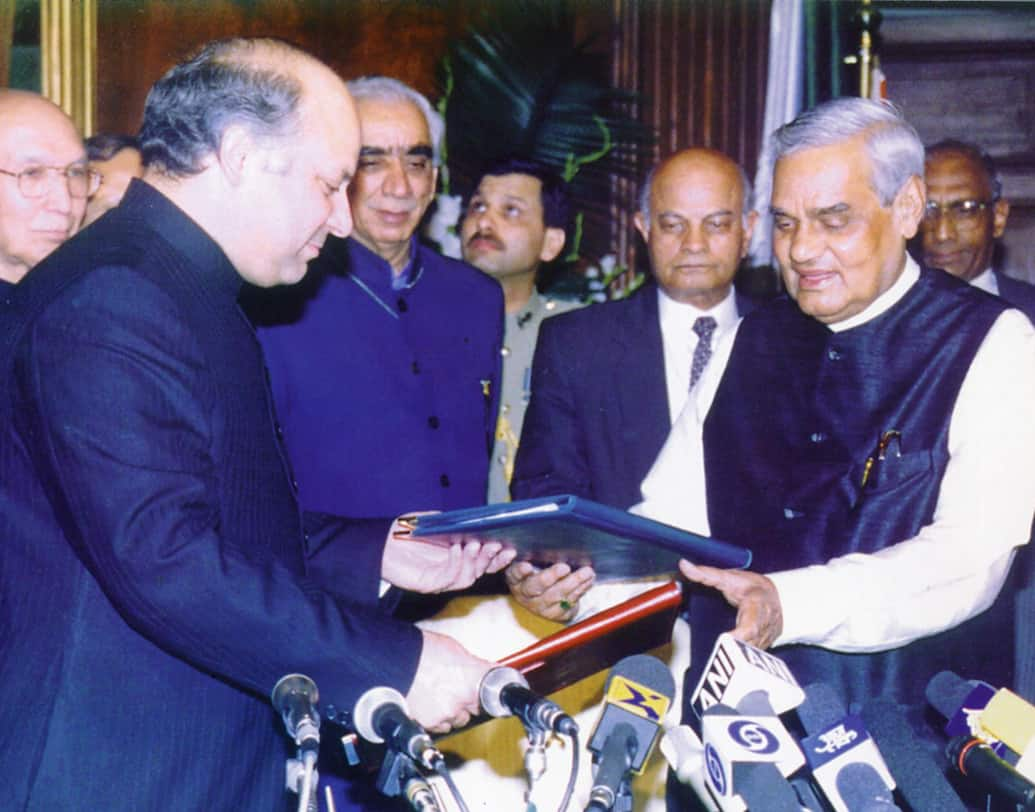 With then Pakistan Prime Minister Nawaz Sharif in Lahore.