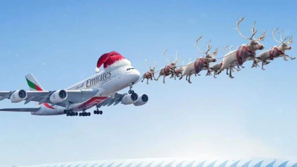 क्रिसमस 2022: एमिरेट्स एयरलाइन के विमान को सांता के रेनडियर्स द्वारा खींचे जाने का वीडियो वायरल हुआ