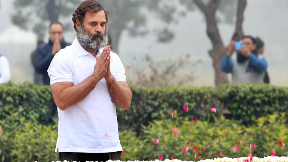 Rahul Gandhi braves Delhi cold in T-shirt, visits memorials of former PMs; Congress says &#039;he is superhuman&#039;