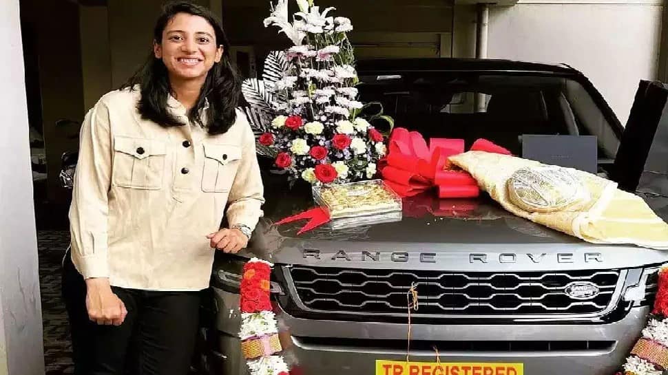 India women cricket team opener Smriti Mandhana bought a Range Rover car worth Rs 72.09 lakh in 2022. (Source: Twitter)