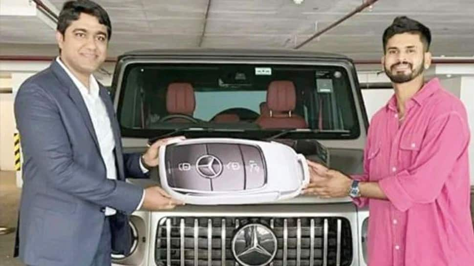 Team India batter and Kolkata Knight Riders captain Shreyas Iyer bought a Mercedes AMG-63 car worth Rs 2.45 crore in 2022. (Source: Twitter)