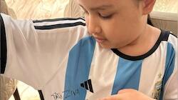 Lionel Messi sends SIGNED jersey to MS Dhoni’s daughter Ziva Dhoni, check PIC