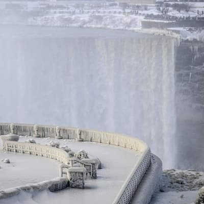 Niagara Falls freeze after blizzard in Buffalo