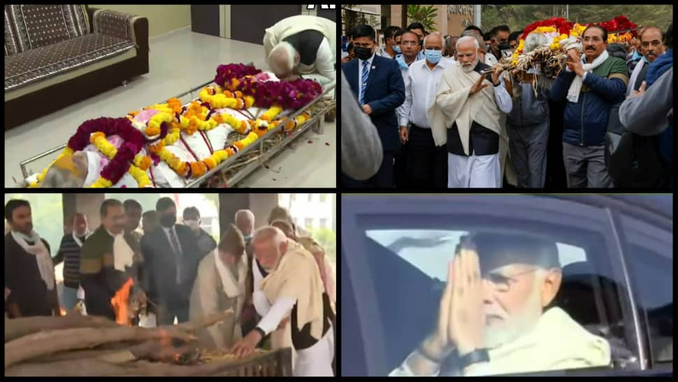 WATCH: From floral tribute to last rites, Prime Minister Narendra Modi&#039;s last respect to mother Heeraben Modi