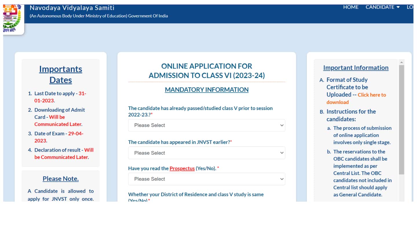 Navodaya Vidyalaya Admission 2023: NVS Class 6 admission begins at navodaya.gov.in- Steps to apply here