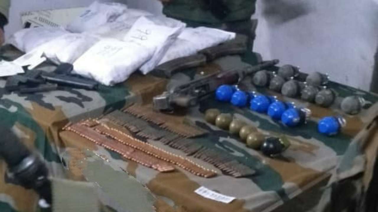 Huge cache of weapons and drugs seized in J&amp;K&#039;s Kupwara, two arrested