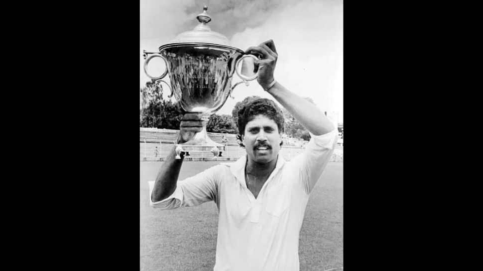 Kapil Dev with trophy