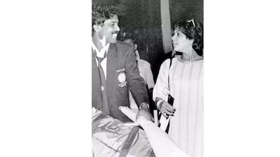 Kapil Dev and his wife