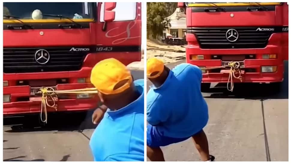 Viral video: Egypt man pulls 15,730 kg truck with teeth, sets Guinness record