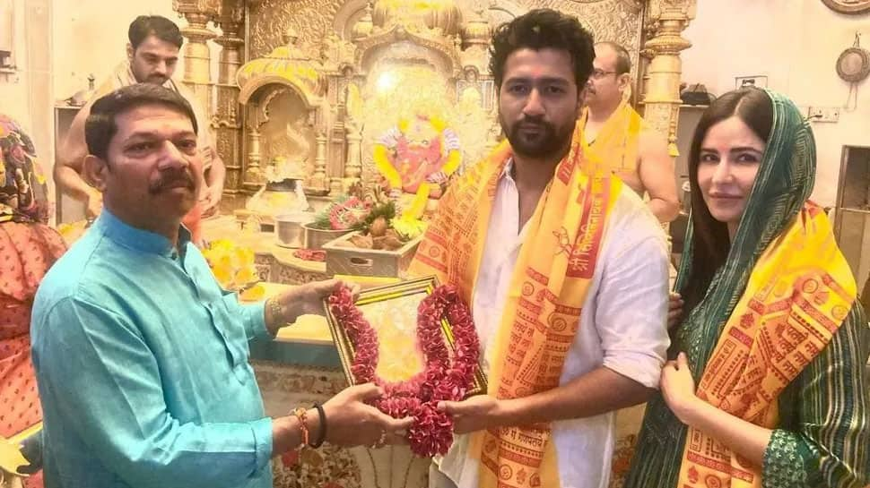 Katrina Kaif and Vicky Kaushal&#039;s UNSEEN pics from Siddhivinayak Temple visit with family goes viral!