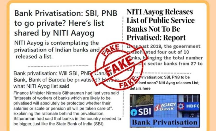 FACT CHECK: Is NITI Aayog planning to privatise some public sector banks? Here’s the truth