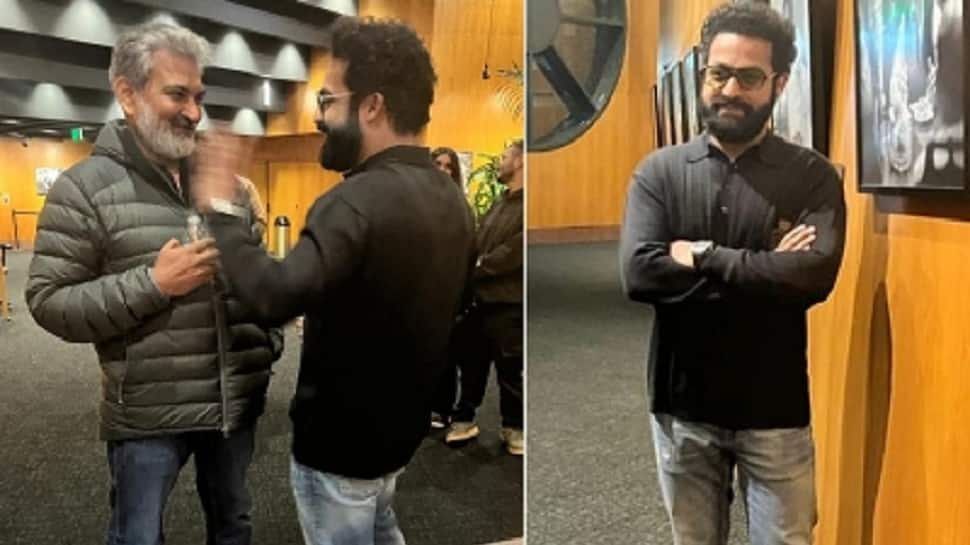 NTR Jr, SS Rajamouli cheered at special &#039;RRR&#039; screening in LA- Watch