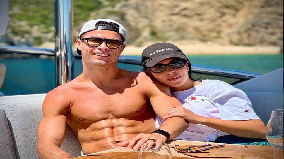 Cristiano Ronaldo with his partner Georgina Rodriguez. It is said he has been booked into the giant suite for a month. The suite is so exclusive that the cost is not even listed on the hotel's website. (Source: Twitter)