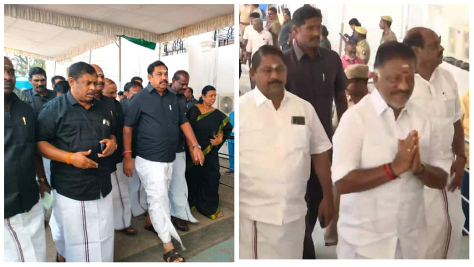 AIADMK MLAs reach TN Assembly in black shirts as mark of protest against ruling DMK