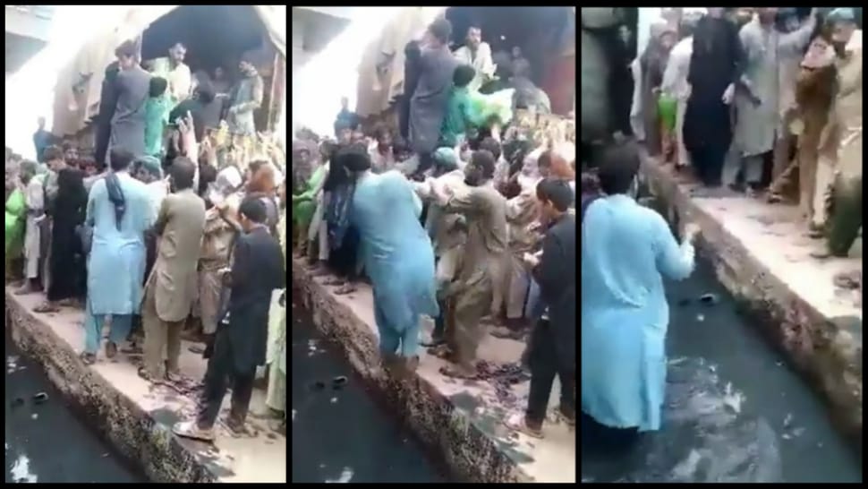 Pakistan food crisis: Man pushes another into open sewage during Atta distribution - WATCH