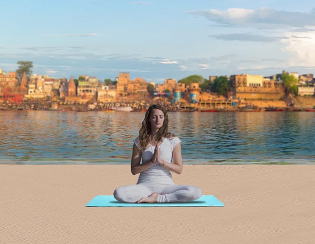 Varanasi tent city: Experience yoga by the Ganga river