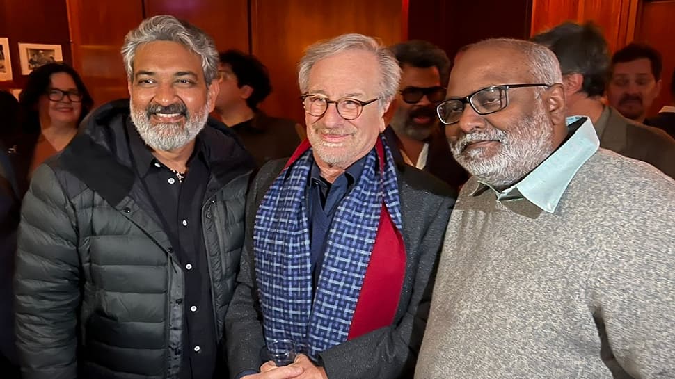 RRR director SS Rajamouli meets American filmmaker Steven Spielberg, says &#039;I just met God&#039;