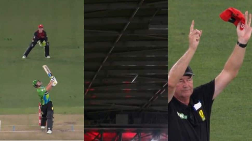 Watch: Ball lands in 30-yard-circle but umpire gives it a six as it had hit roof in Big Bash League 2023