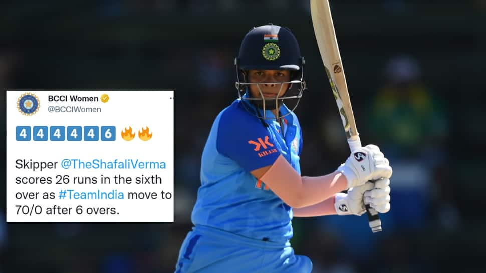 WATCH: Shafali Verma SMASHES 5 fours, 1 six to collect 26 from an over vs South Africa in ICC Women&#039;s U19 World Cup 2023