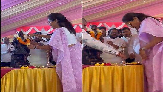 Video: NCP MP Supriya Sule&#039;s saree catches fire at event in Pune- WATCH