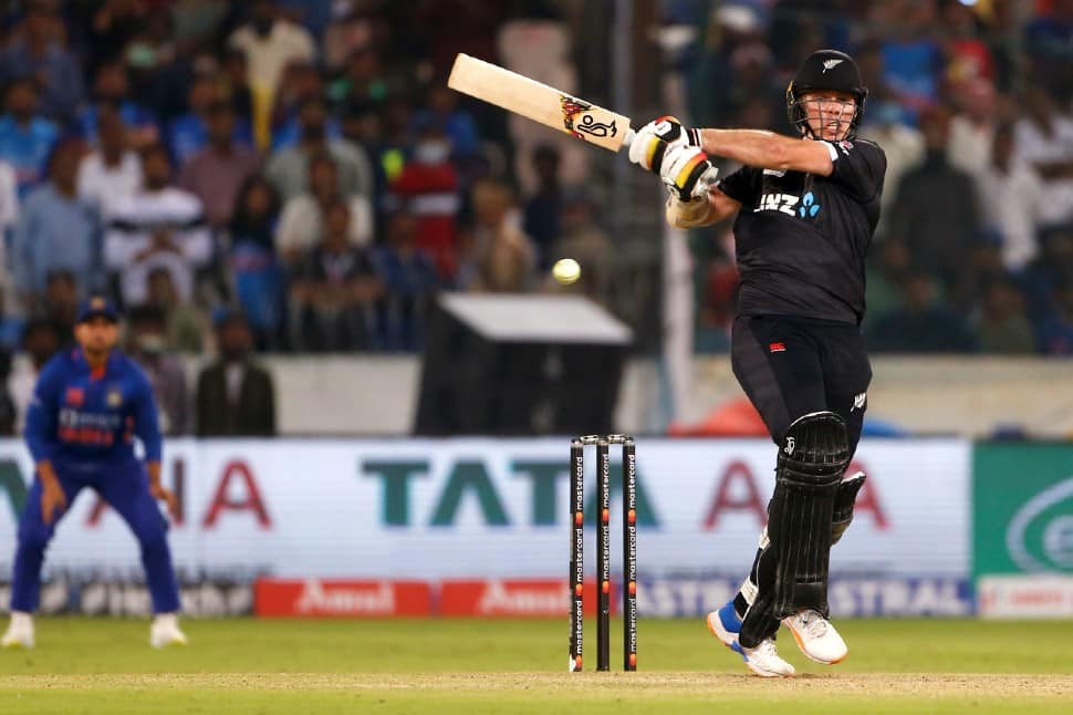 New Zealand all-rounder Michael Bracewell smashed 140 off 78 balls to lift his side from 131 for 6 to within 12 runs of India total in first ODI against Hyderabad. (Photo: ANI)