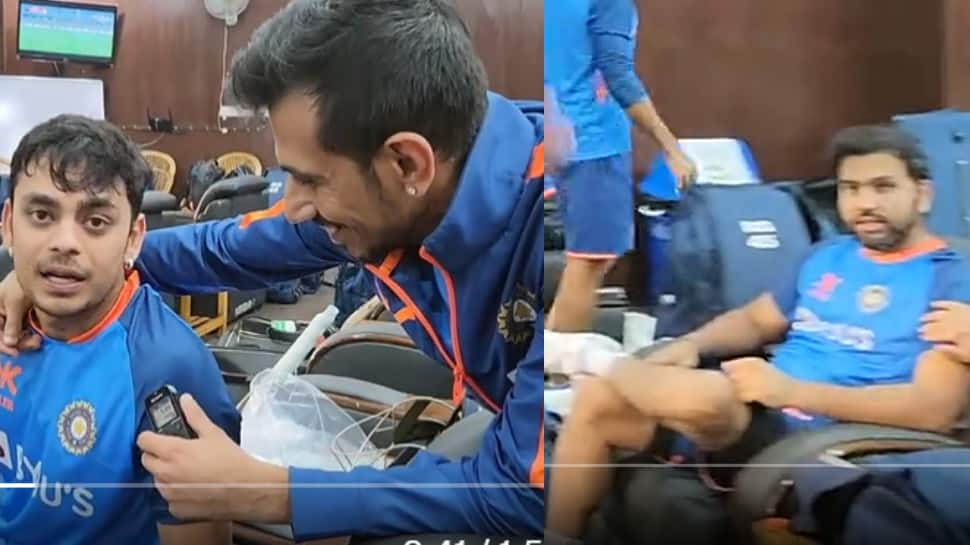 IND vs NZ 2nd ODI: Yuzvendra Chahal takes fans inside Indian dressing room in Raipur, Watch Rohit Sharma&#039;s FUNNY reaction