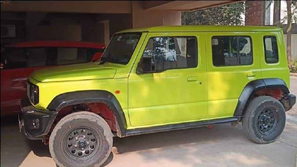 Upcoming Maruti Suzuki Jimny base variant spied undisguised without alloy wheels 